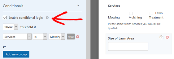 Enable Conditional Logic