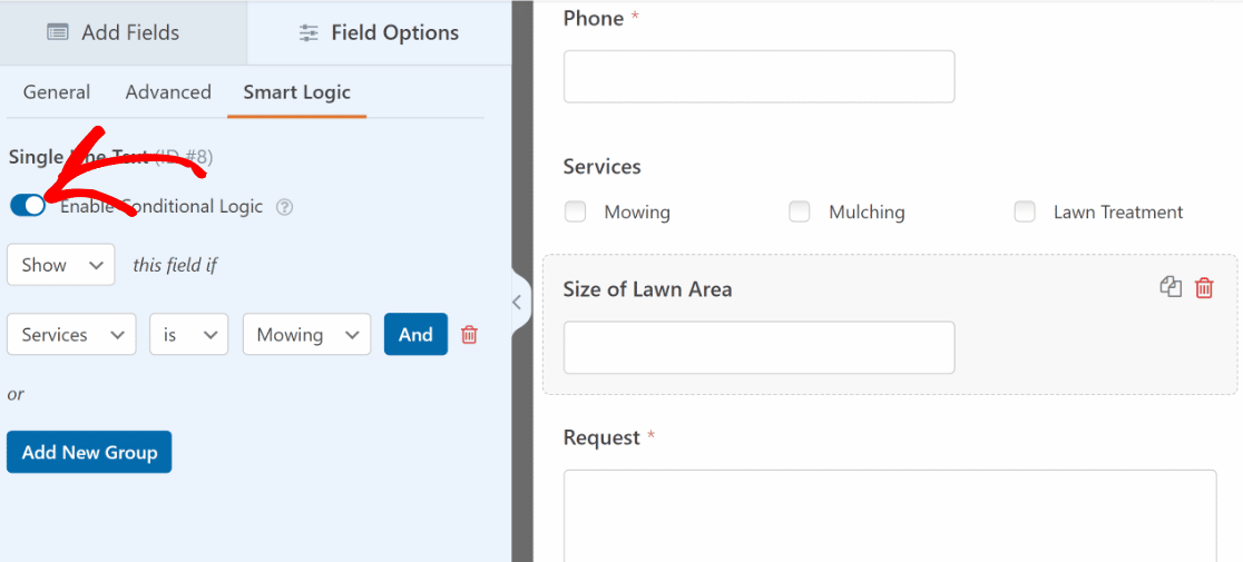 Enabling conditional logic