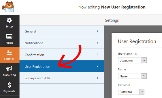 User Registration Form Settings wordpress user registration