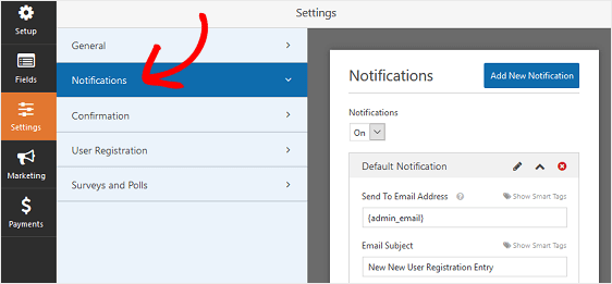 User Registration Notifications