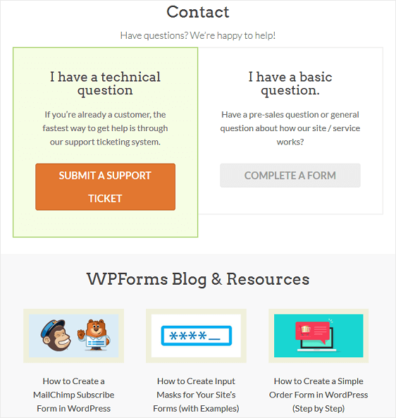 WPForms Support