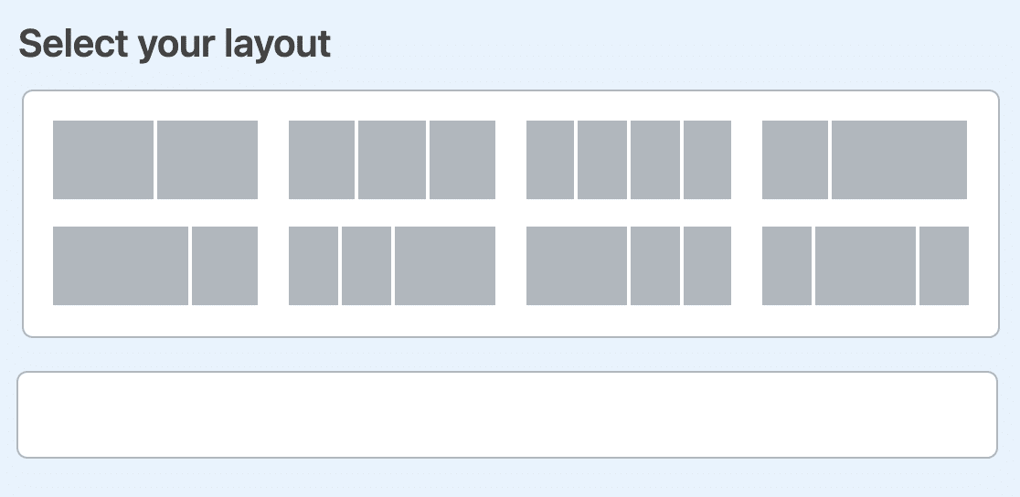 The multi-column options in the WPForms visual layouts tool