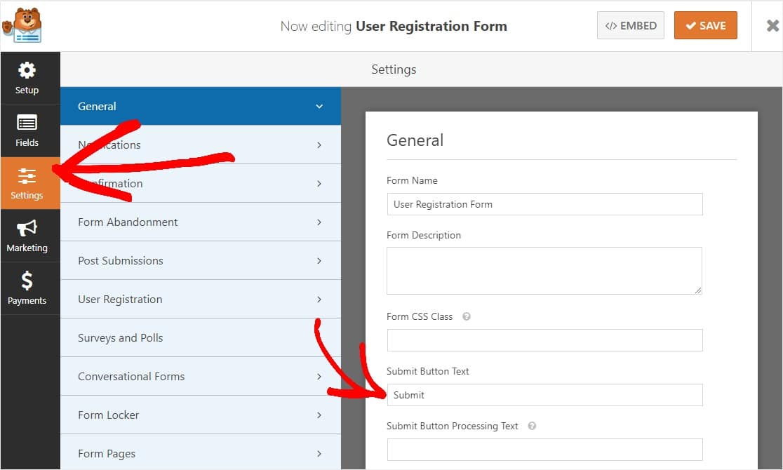 how to add the button for when a user clicks on creating an account registration button