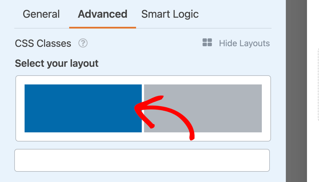 Setting the first field in a multi-column layout