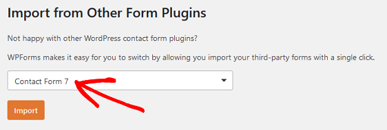 CF7 From Dropdown Menu to export Contact Form 7 to import into WPForms