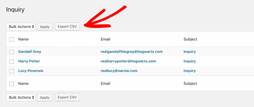 CFDB7 als CSV exportieren