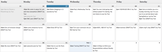 Editorial Calendar schedule