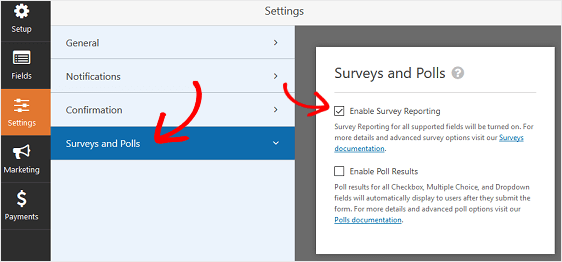 How To Create A Survey Form In Wordpress Step By Step - enable survey reporting