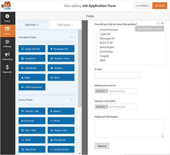 form job for wordpress application a WordPress Application in Job (The Create to How Form