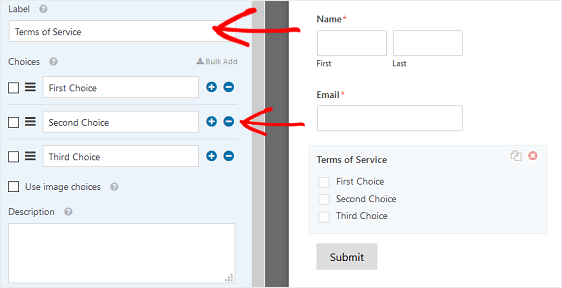 Label and Checkbox Removal