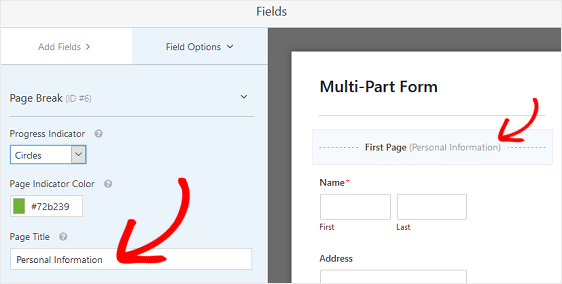 Progress Indicator Customizations multi step form