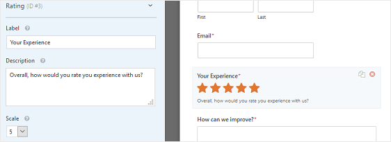 How To Create A Simple Survey Form In Wordpress Step By Step - rating form field