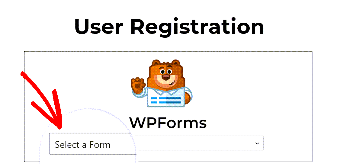 Selecting a form from the WPForms block dropdown