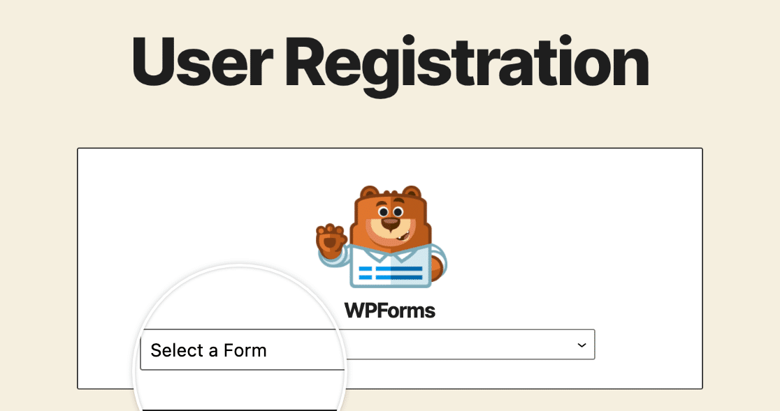 Selecting a form from the WPForms block dropdown