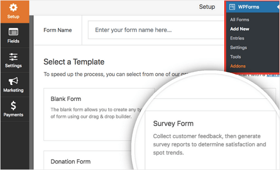 Survey form template