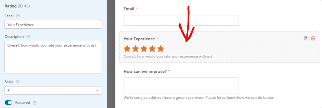 Customize the Survey Form Rating Field