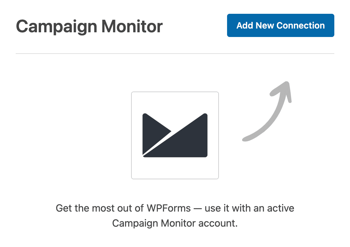 Adding a new Campaign Monitor connection in the form builder