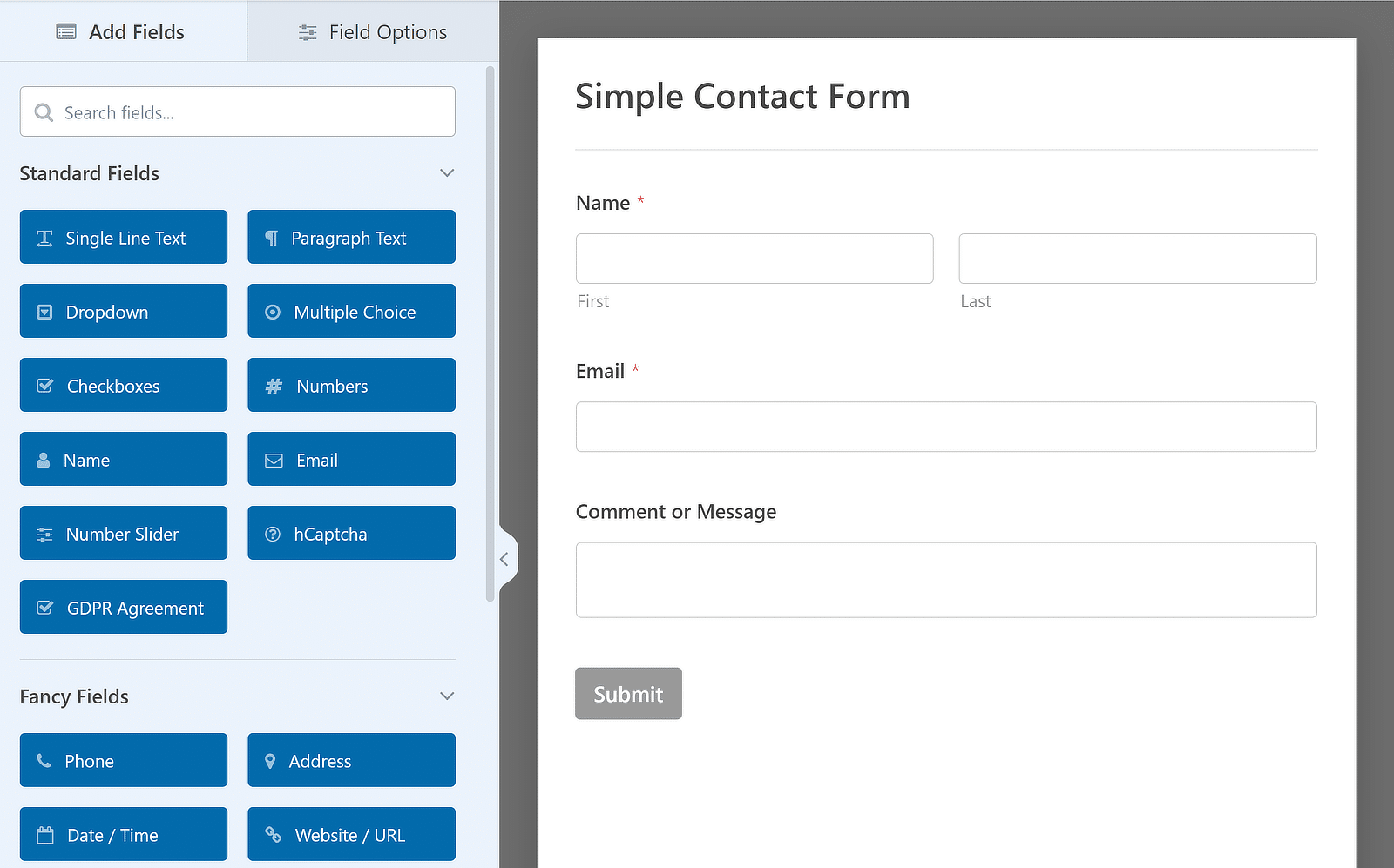 contact form template