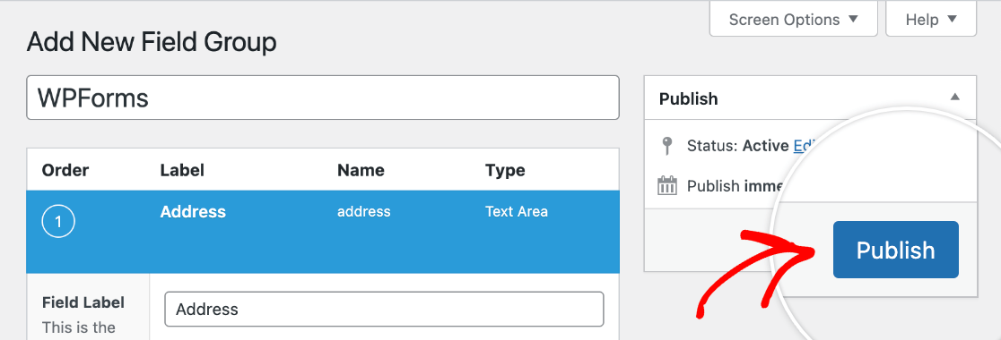 Publishing new custom fields