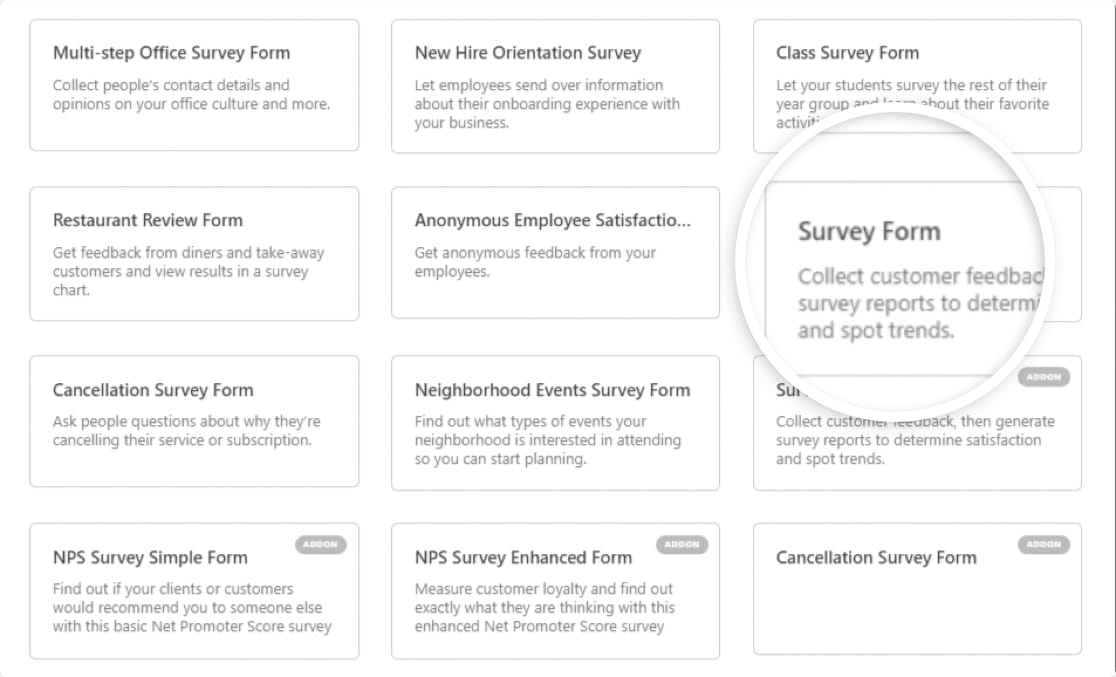 Survey Form Template