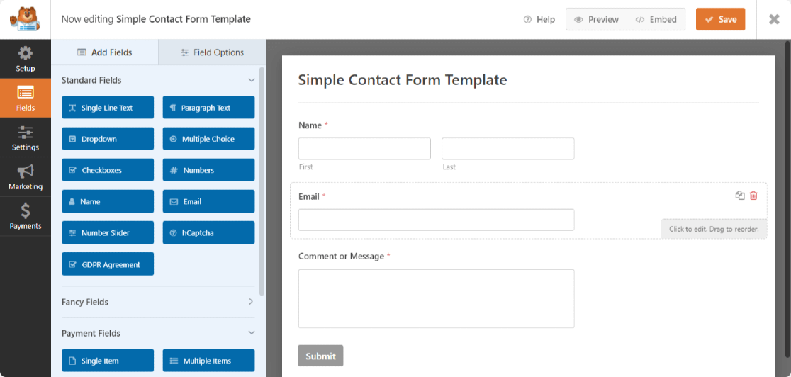 create form in wordpress