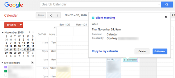 Client Booking in Google Calendar
