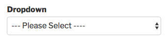 Example of placeholder text for a Dropdown field