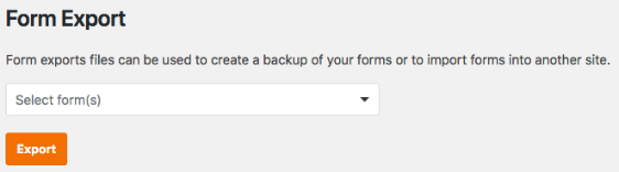 Form export tool in WPForms