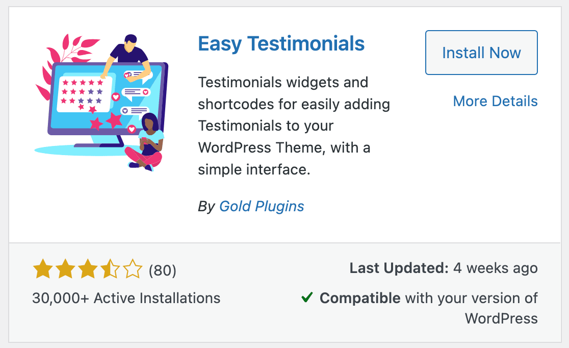 The Easy Testimonials plugin