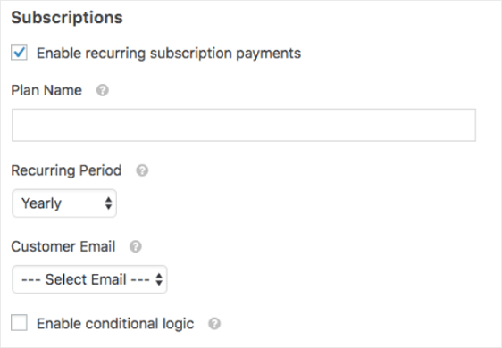 enable recurring payments