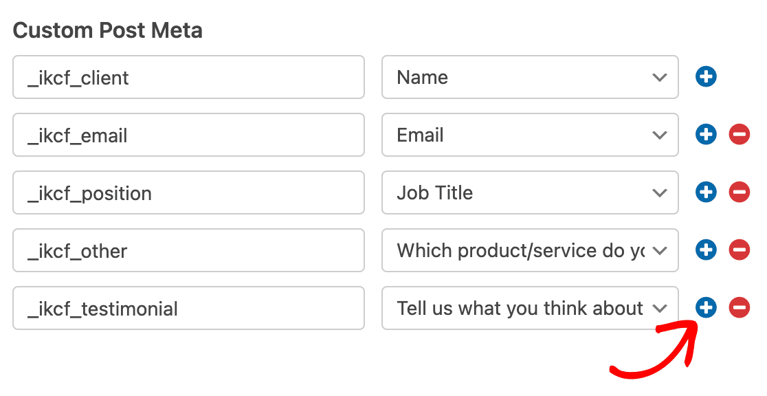 Adding another custom meta key in the Post Submissions settings