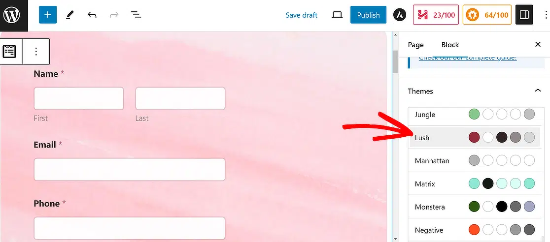 Publish the booking form