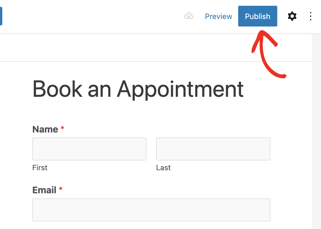 Publishing an appointment booking form