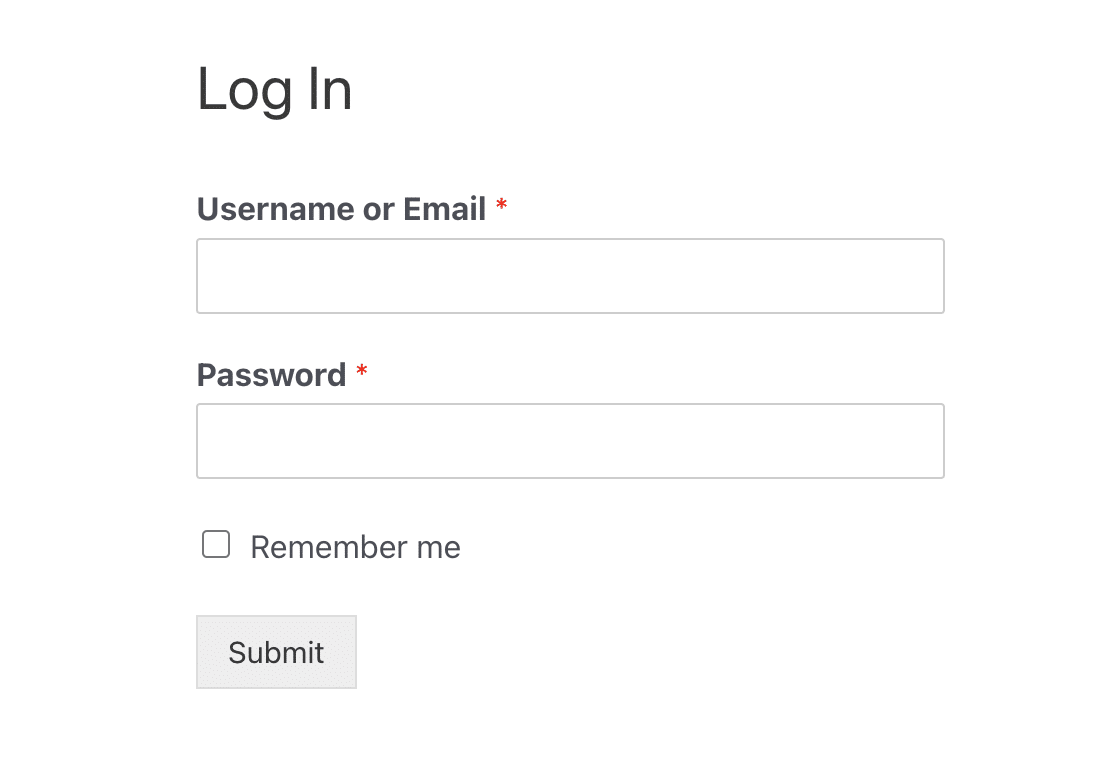 A user login form