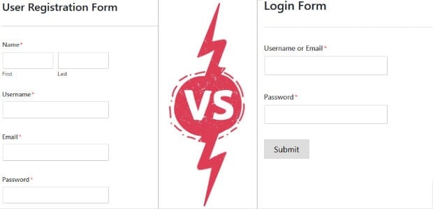 user registration and login forms for wordpress