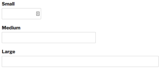 Example of small medium and large field sizes in WPForms