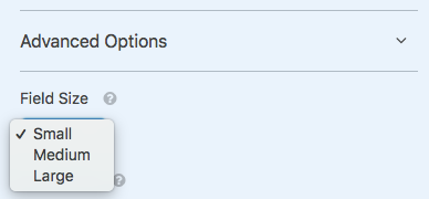 Field Size options in WPForms