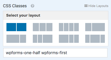 Set up a multi column layout in WPForms