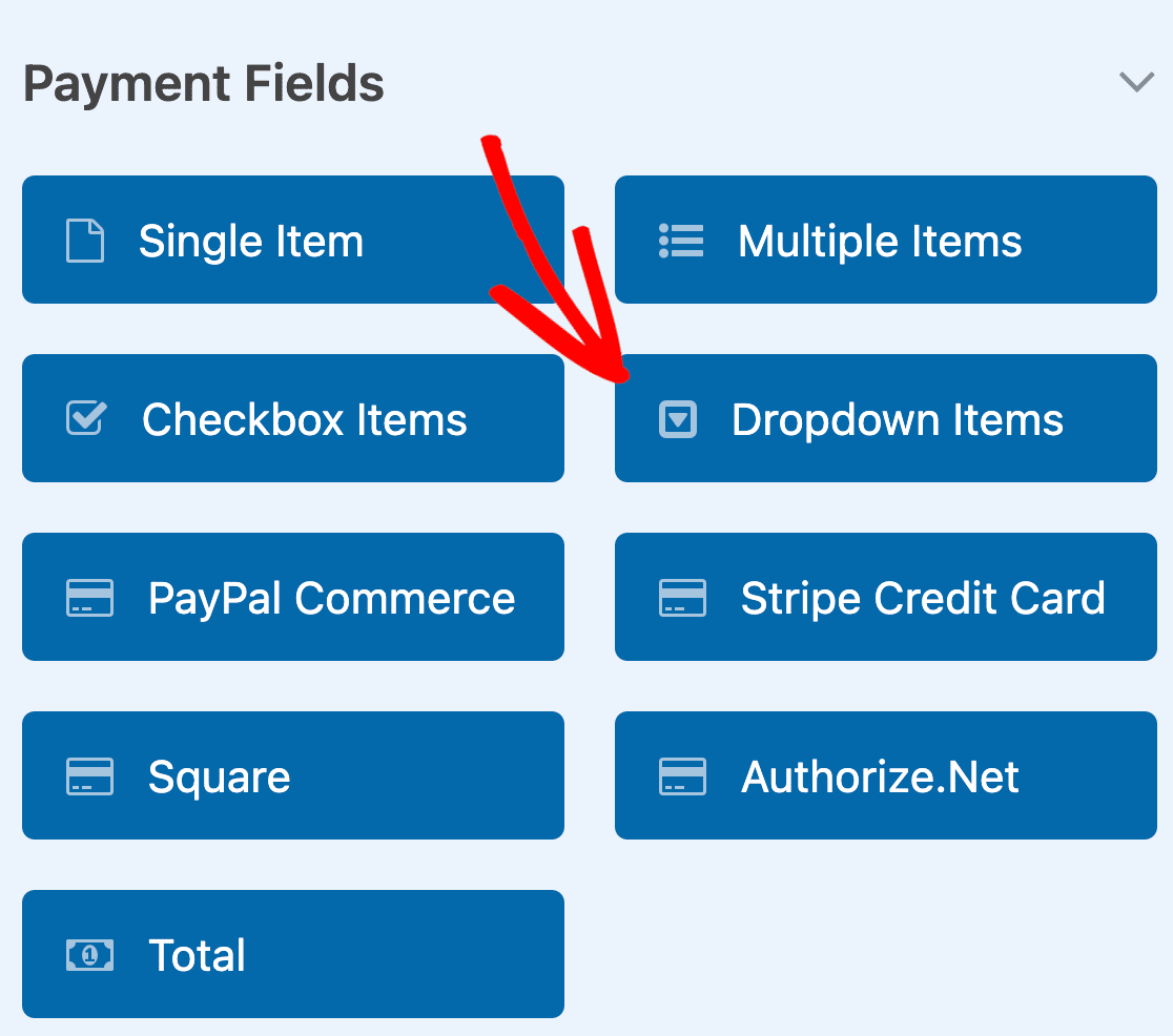 Adding a Dropdown Items field to your form