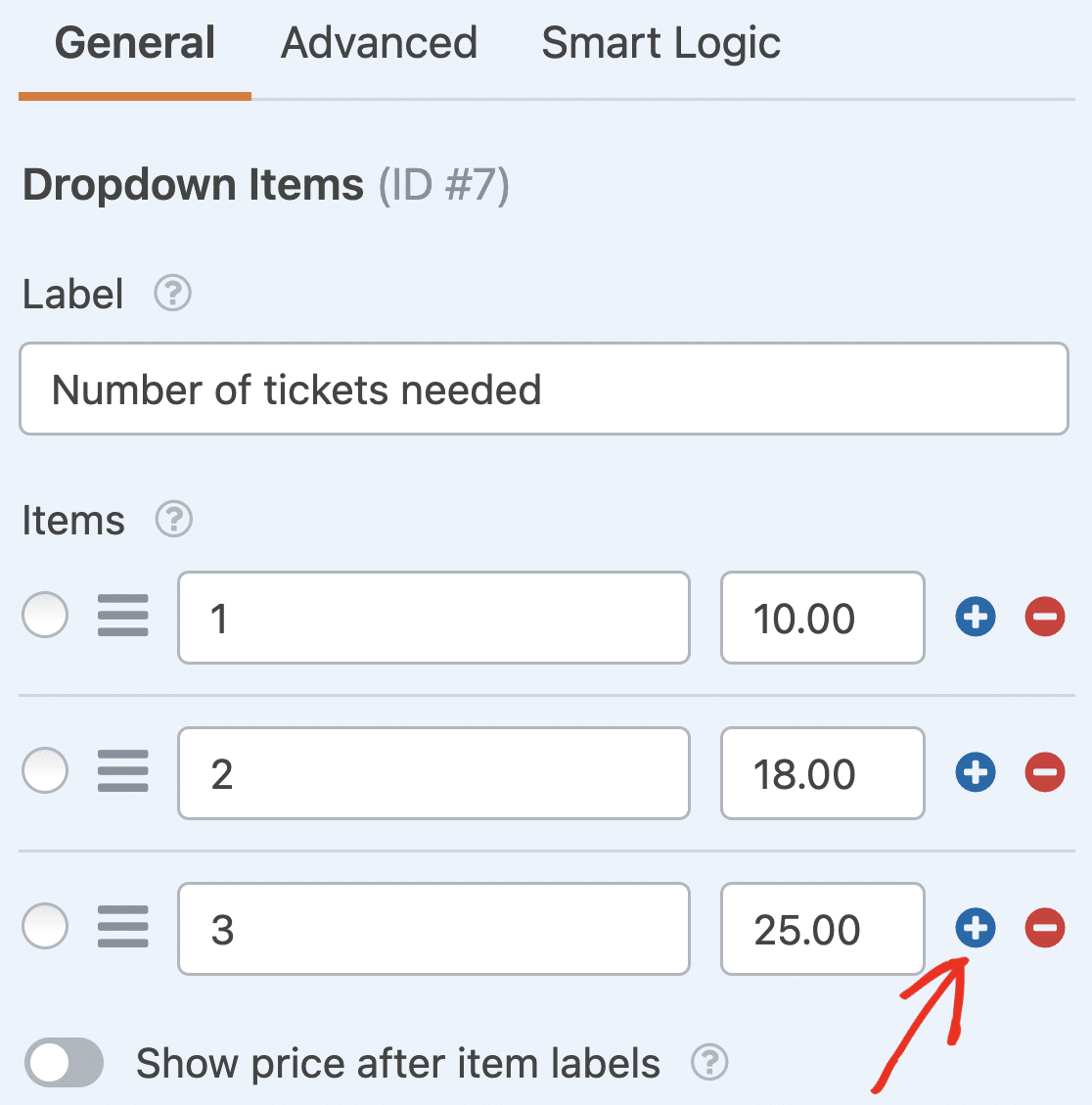 Adding an item to a Dropdown Items field