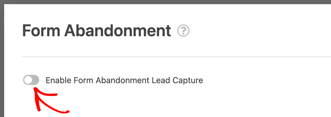 Enabling Form Abandonment Lead Capture