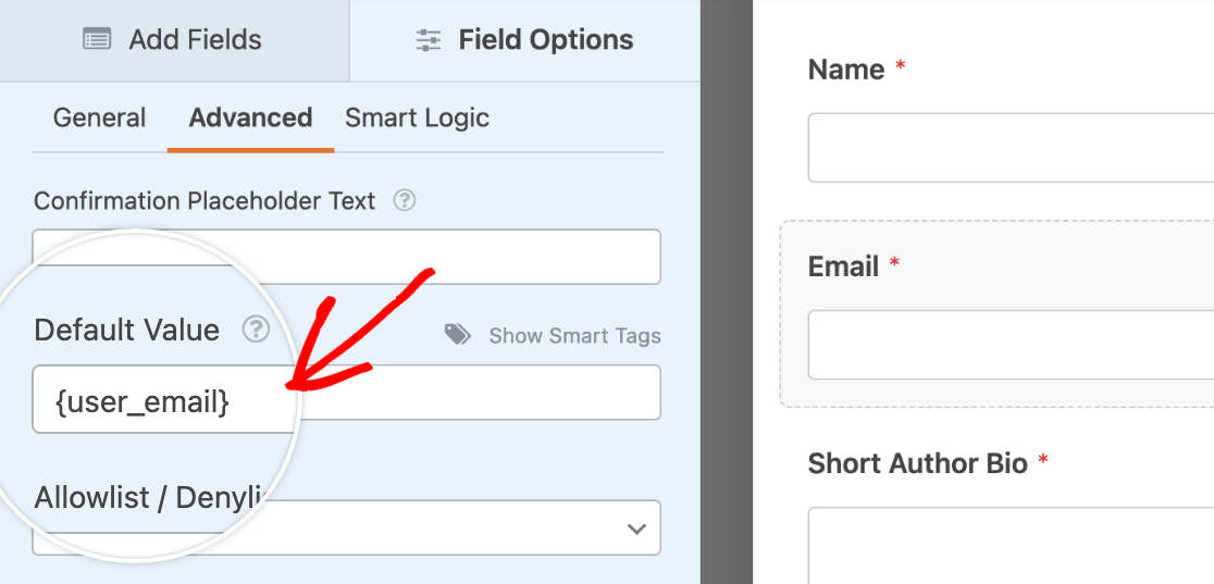 Setting a default value for a field