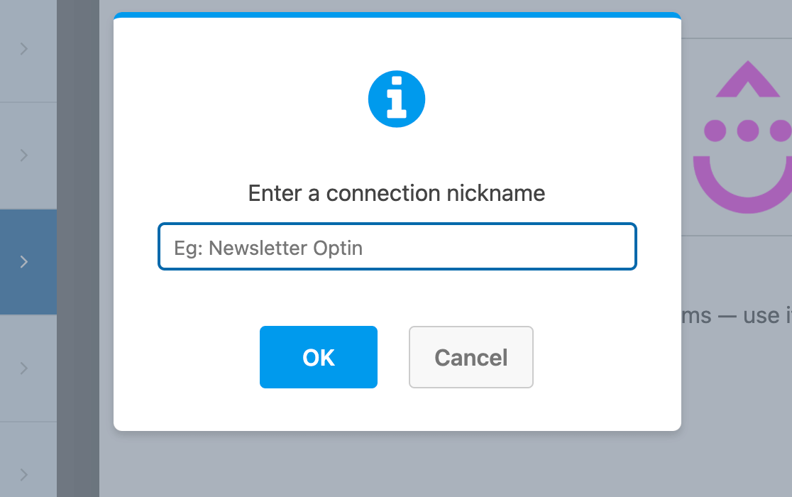 Adding a nickname for a Drip form connection