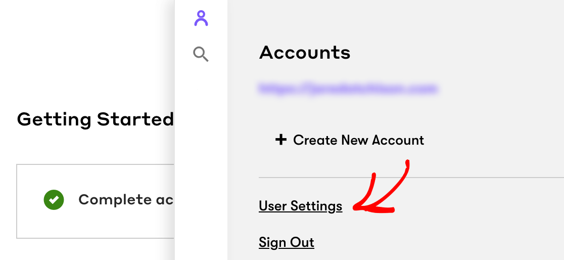 Opening Drip user settings
