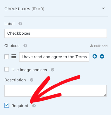 Mark checkbox as required