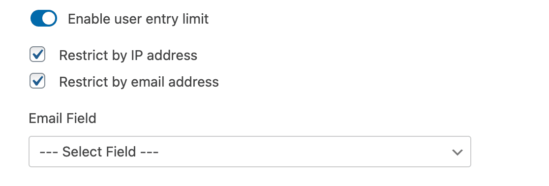 Restricting entries by IP address and email address