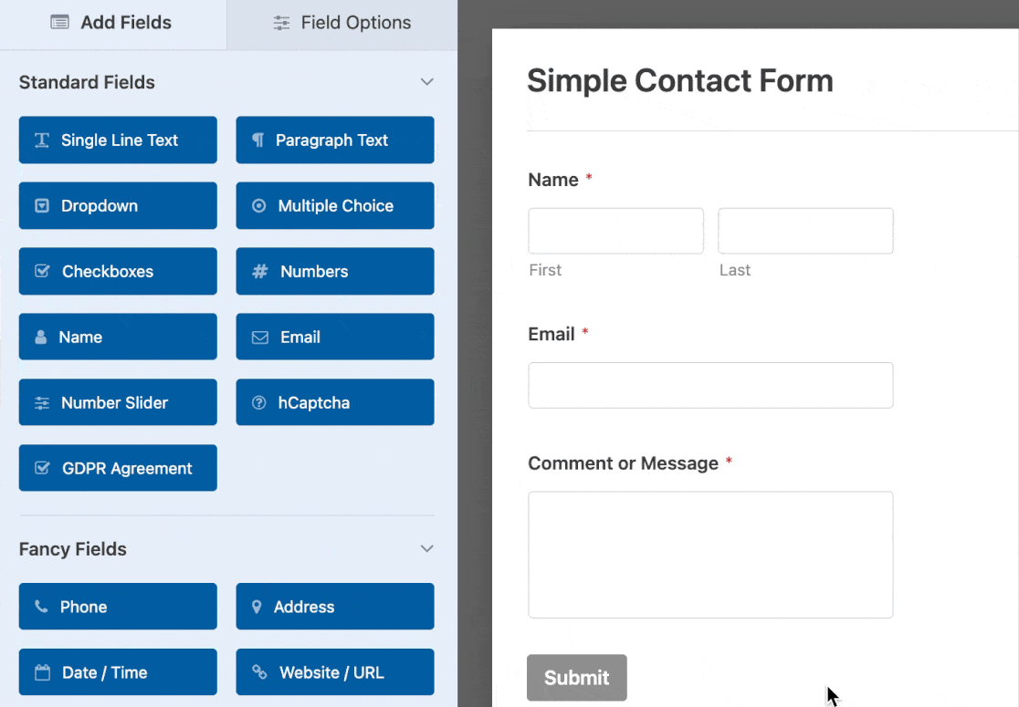 Adding a phone field to a contact form