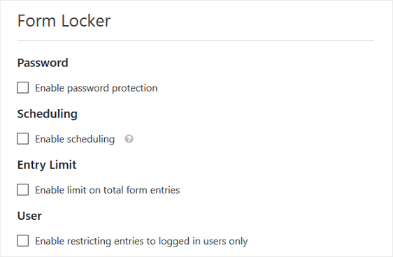 form locker settings