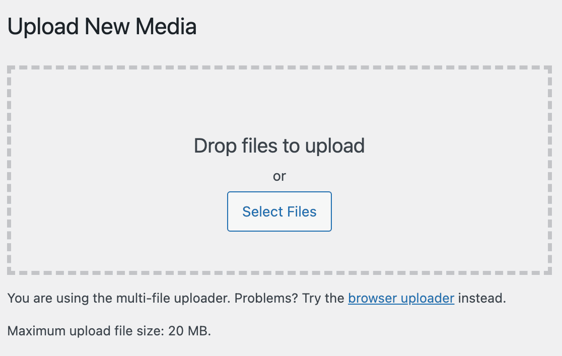 The WordPress media uploader