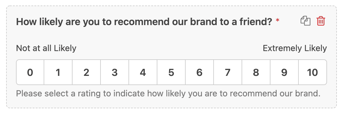 A Net Promoter Score field